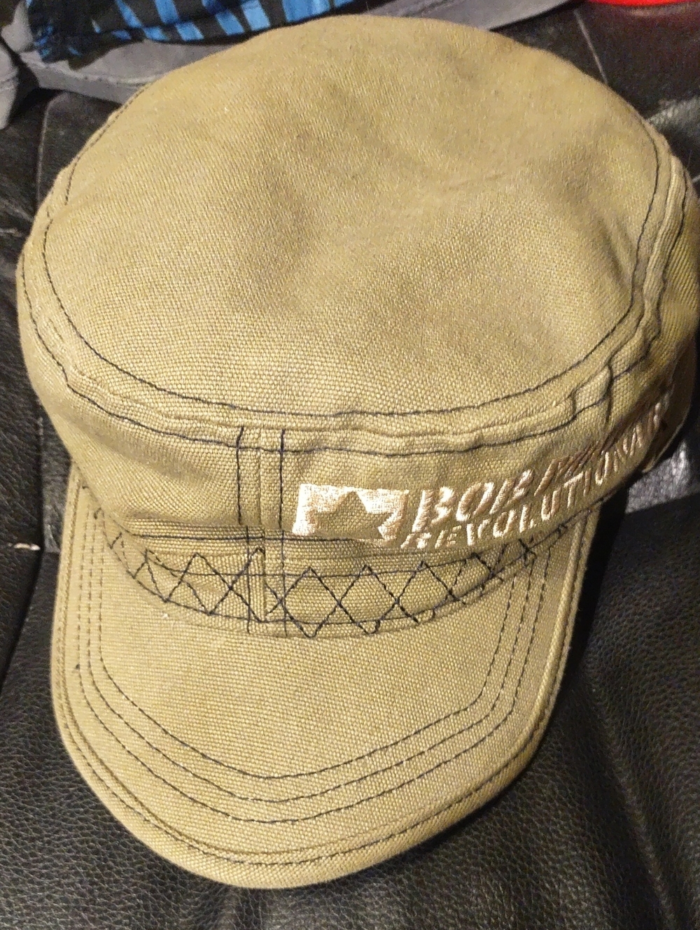 Bob Marley Revolution Olive Green Military Cadet Cap with Embroidered Patch